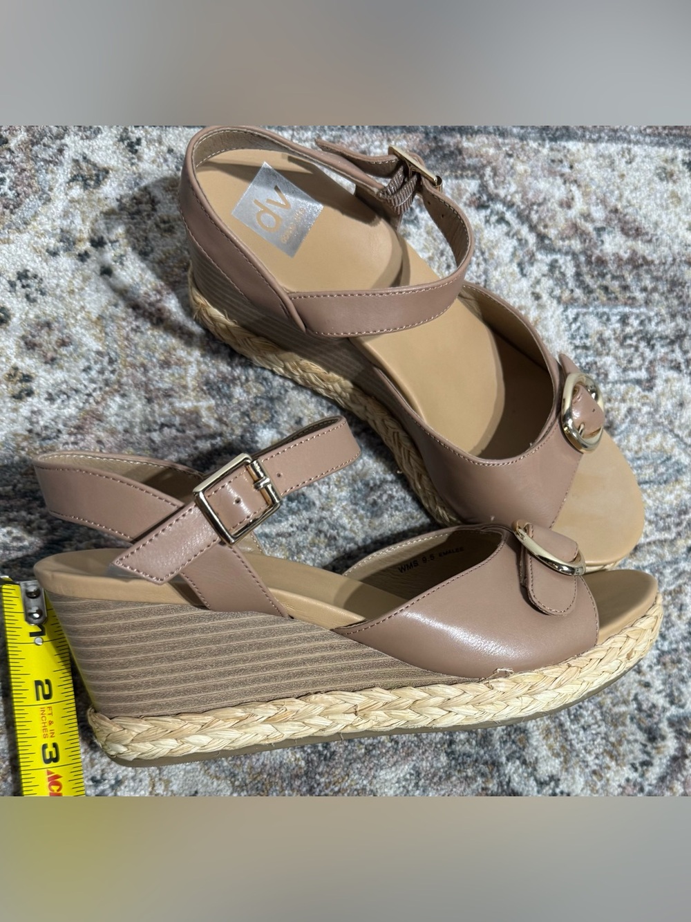 Dolce Vita Nude/Tan Espadrille Wedge Sandals with Buckle